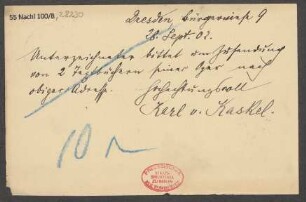 Brief an B. Schott's Söhne : 28.09.1902