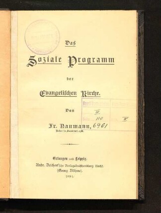 Das Soziale Programm der Evangelischen Kirche