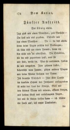Fünfter Auftritt. Der König allein
