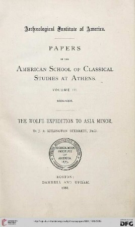3: Papers of the American School of Classical Studies at Athens