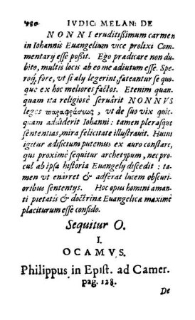 I. Ocamuvs. Philippus in Epist. ad Camer. pag. 128.