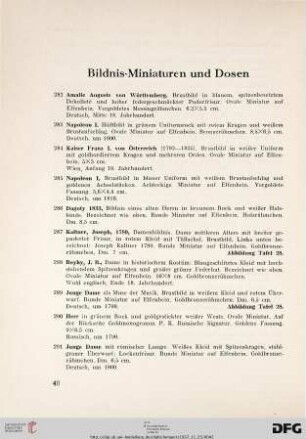 Bildnis-Miniaturen und Dosen (Nr. 282-312)