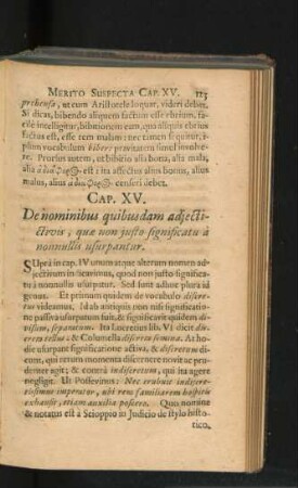 Cap. XV. De nominibus quibusdam adiectivis, quae non iusto significatu a nonnullis usurpantur.