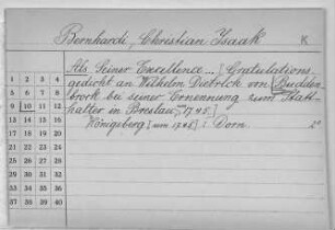 Buddenbrock, Wilhelm Dietrich von - Bünau, Ursula Elisabeth von