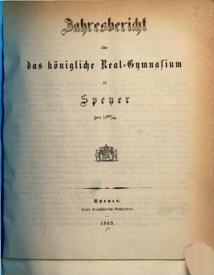 Jahresbericht über das Königlich-Bayerische Realgymnasium : für ... 1868/69 (1869)