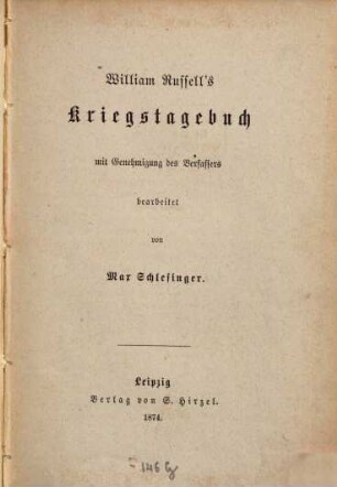 William Russell's Kriegstagebuch