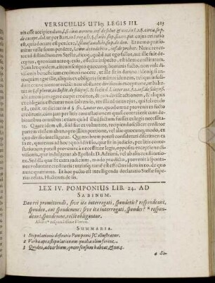 Lex IV. Pomponius Lib. 24 Ad Sabinum. Duo rei promittendi ...