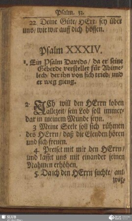 Der XXXIV. Psalm