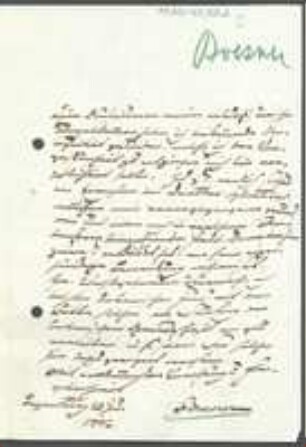 Brief von Heinrich Johann Thomas Bösner an David Heinrich Hoppe
