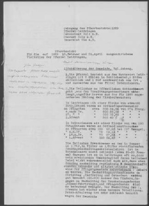 Leidringen-Rotenzimmern: Pfarrbericht 1929