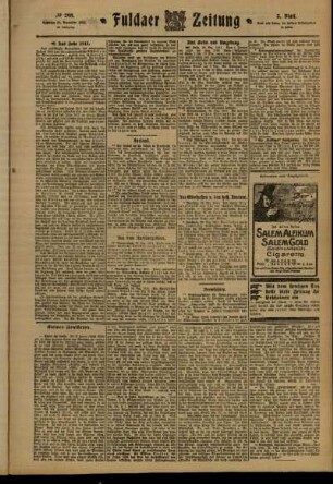 Dritte Ausgabe vom Samstag, den 30. Dezember 1911.