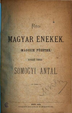 Régi magyar énekek, 2