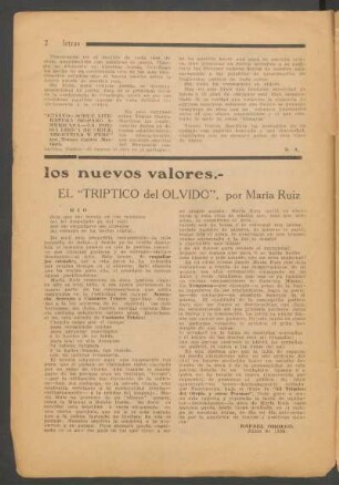 Los nuevos valores: El "Tríptico del olvido", por María Ruiz