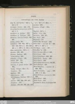 Index Alphabétique Des Noms Propres