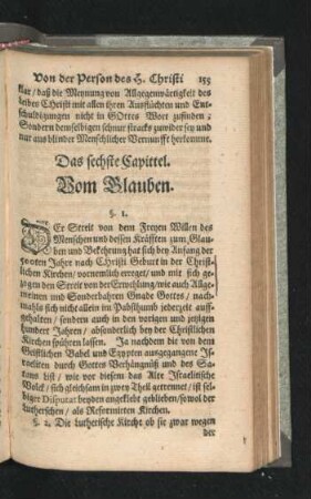 Das sechste Capittel. Vom Glauben.
