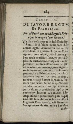 Caput IX. De Favore Regum Et Principum.