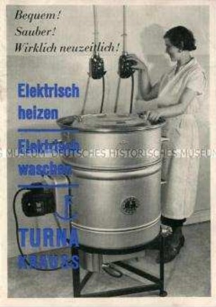Bequem! Sauber! Wirklich neuzeitlich! / Elektrisch heizen / elektrisch waschen