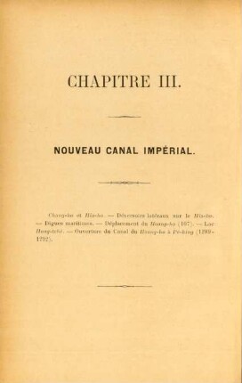 Chapitre III. Nouveau canal impérial