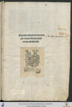 Expositio Gualteri Burlei super decem libros Ethicorum Aristotelis