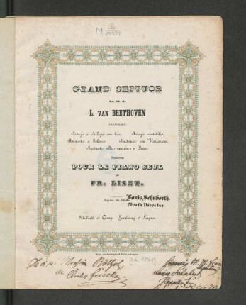 Grand Septuor : Ov. 20 de L. van Beethoven... ; Transcrits Pour Le Piano Seul