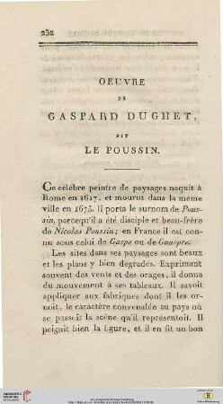 Oeuvre de Gaspard Dughet dit Le Poussin