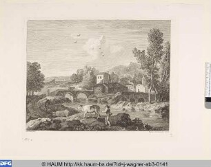 Landschaft mit Hirte und Angler