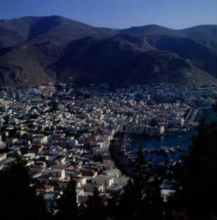 Kalymnos. Blick auf Pothia, den Hauptort der Insel