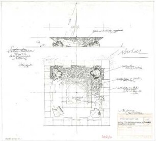 Gsaenger, Gustav; München, Theatinerstr.; Bayerisches Kultusministerium, Erweiterung - Brunnen- u. Gartengestaltung, Erweiterungsbau, Springbrunnenschale im Ministerhof (Ansichten)
