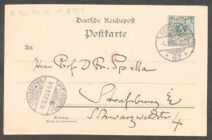Postkarte an Friedrich Spitta : 05.11.1898