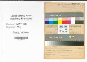 Entnazifizierung Wilhelm Trapp , geb. 03.01.1911 (Polizist)