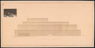 Messehaus, Hamburg Vorschlag A: Aufriss Ostansicht 1:500 (von Inv.Nr. 3276)