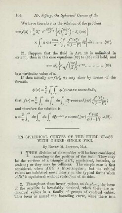 On spherical curves of the third class with three single foci.
