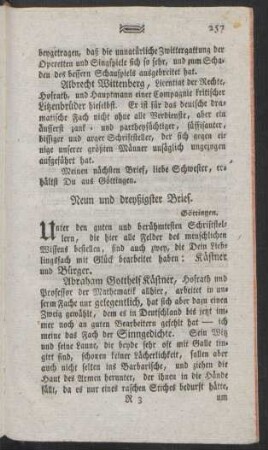 Neun und dreyßigster Brief