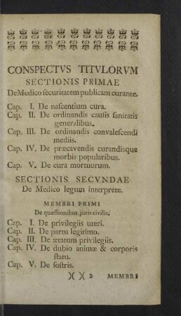 Conspectus Titulorum