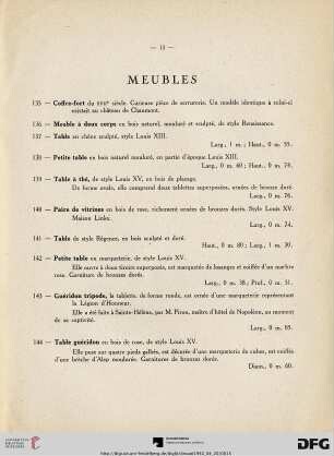 Meubles (Nr. 135-160)