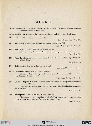 Meubles (Nr. 135-160)