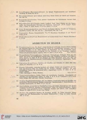 Arbeiten in Silber (Nr. 512-584)