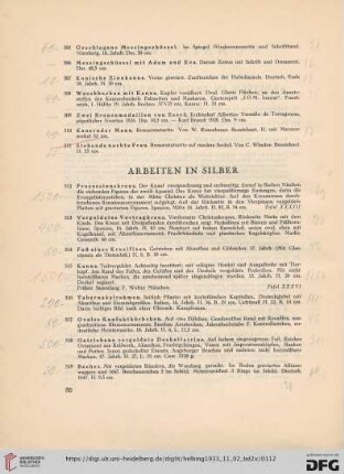 Arbeiten in Silber (Nr. 512-584)