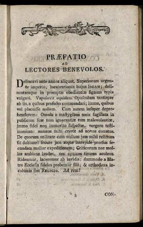 Præfatio Ad Lectores Benevolos.
