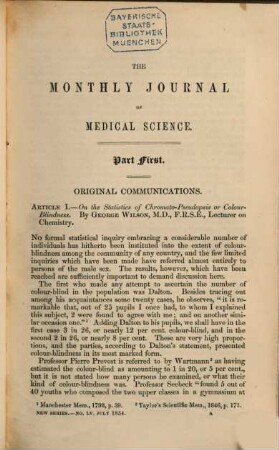 The Monthly journal of medical science. 10. 1854