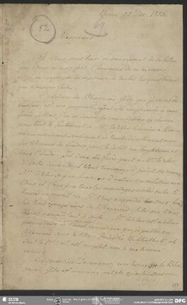 Eigenh. Brief von August Wilhelm von Schlegel an Prosper Dondey-Dupré, Bonn, 22.12.1823