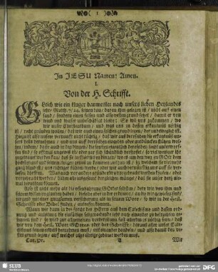 Von der H[eiligen] Schrifft