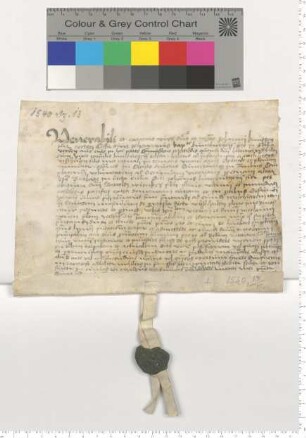 Dem Propste Dr. Joh. Knutzen präsentiert Mettildis, die Witwe des Ratsmannes Hartw. Visculen, für eine Vikarie am Barbare Altar zu St. Johannis den Verdener Presbiter Nicolaus Neven [lat].