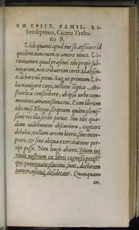 Ex Epist. Famil. Libro septimo, Cicero Trebatio S.