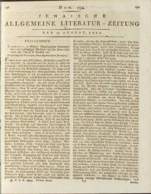 Num. 194. Den 14. Aug. 1804