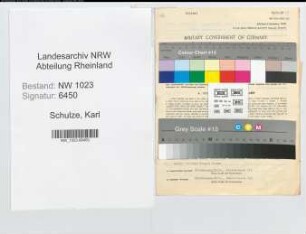 Entnazifizierung Karl Schulze , geb. 04.02.1899 (Polizeibeamter)