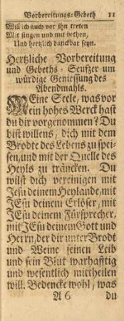 Hertzliche Vorbereitung und Gebeths-Seufzer um würdige Geniessung des Abendmahls