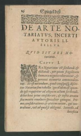 De Arte Notariatus, Incerti Autoris Libellus.