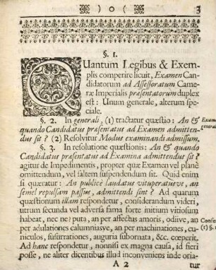Norma examinis candidatorum ad assessoratum S.R.I. judicii cameralis praesentatorum, quod ejusdem judicii fundamentum est, ubi de muneribus seu virtutibus candidatorum, nec non, de relatione actorum cameralium