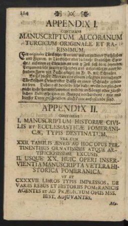 Appendix I. Appendix II.